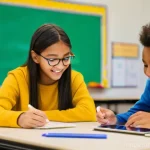Home 19 교수법 연구 동향 - **Prompt:** A dynamic and inclusive middle school classroom (ages 12-14) during an active learning s...