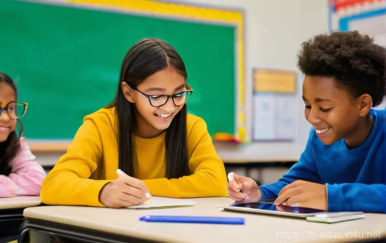 교수법 연구 동향 - **Prompt:** A dynamic and inclusive middle school classroom (ages 12-14) during an active learning s...