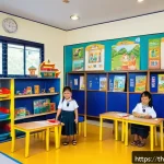 Home 20 유아교육 이론 - A bright and colorful early childhood classroom in Thailand, designed to foster a safe and open lear...